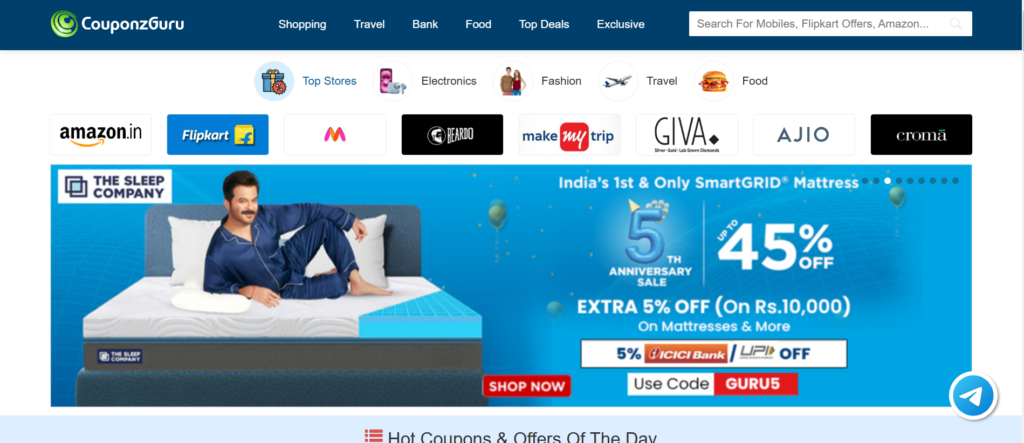 The Best Top 10 Coupon Websites in India At YourGuruz.com.