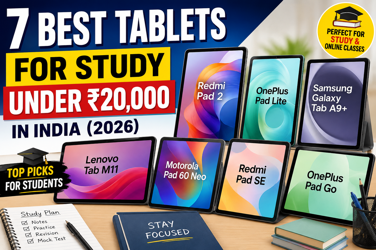 7 Best Tablets for Study Under ₹20,000 in India (2026)