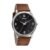 Sonata Smart Plaid Black Leather Watch for Men